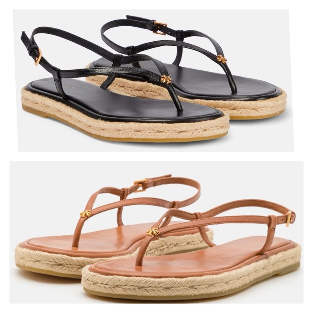 TORY BURCH Delicate Logo Thong - T-Bar Sandals casual outdoor summer vacation